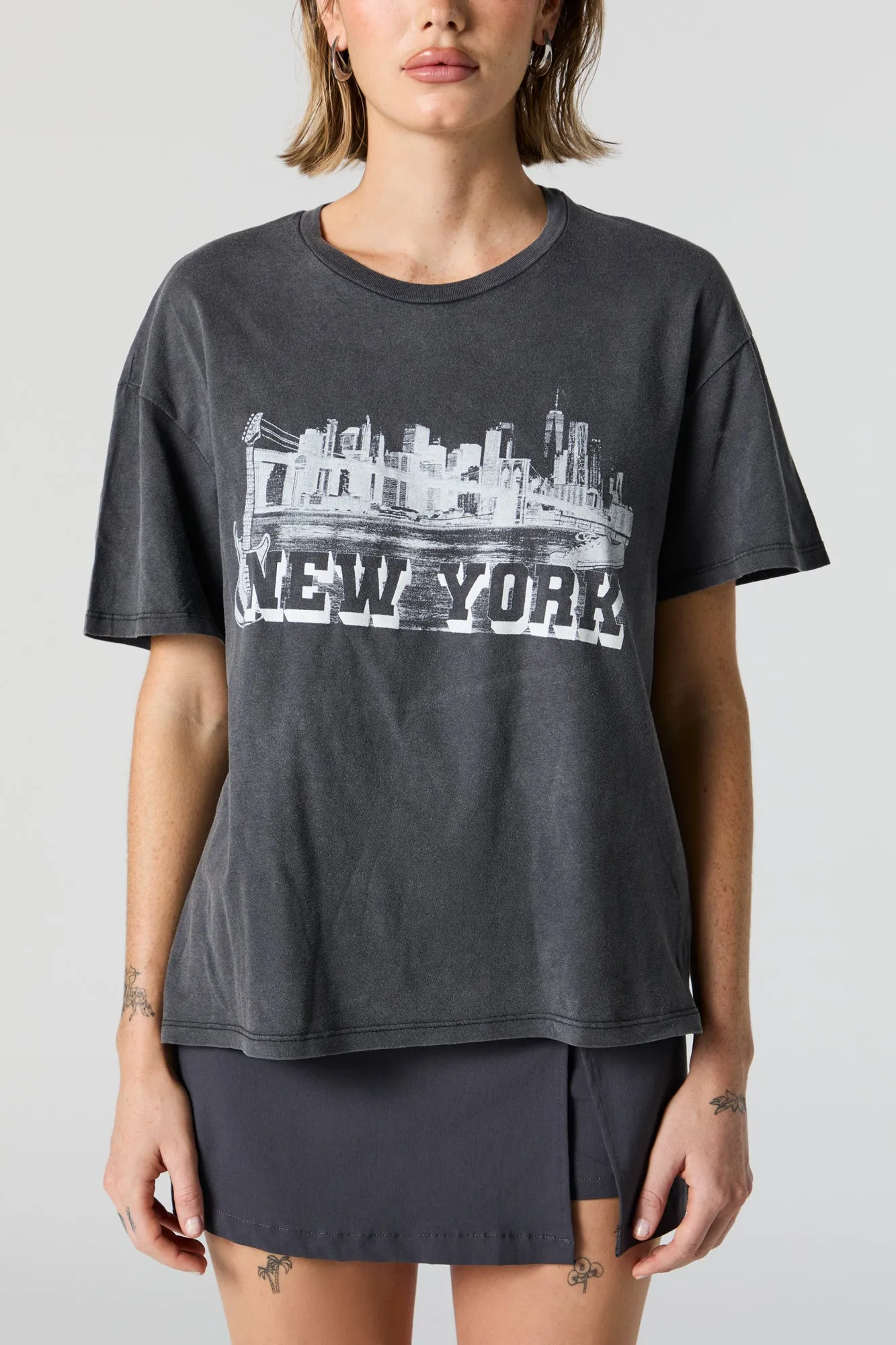 New York Graphic Boyfriend T-Shirt sold by Charlotte Russe product image thumbnail 2