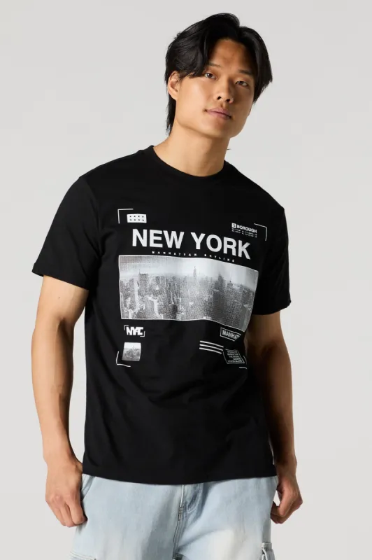 Manhattan Skyline Graphic T-Shirt sold by Charlotte Russe