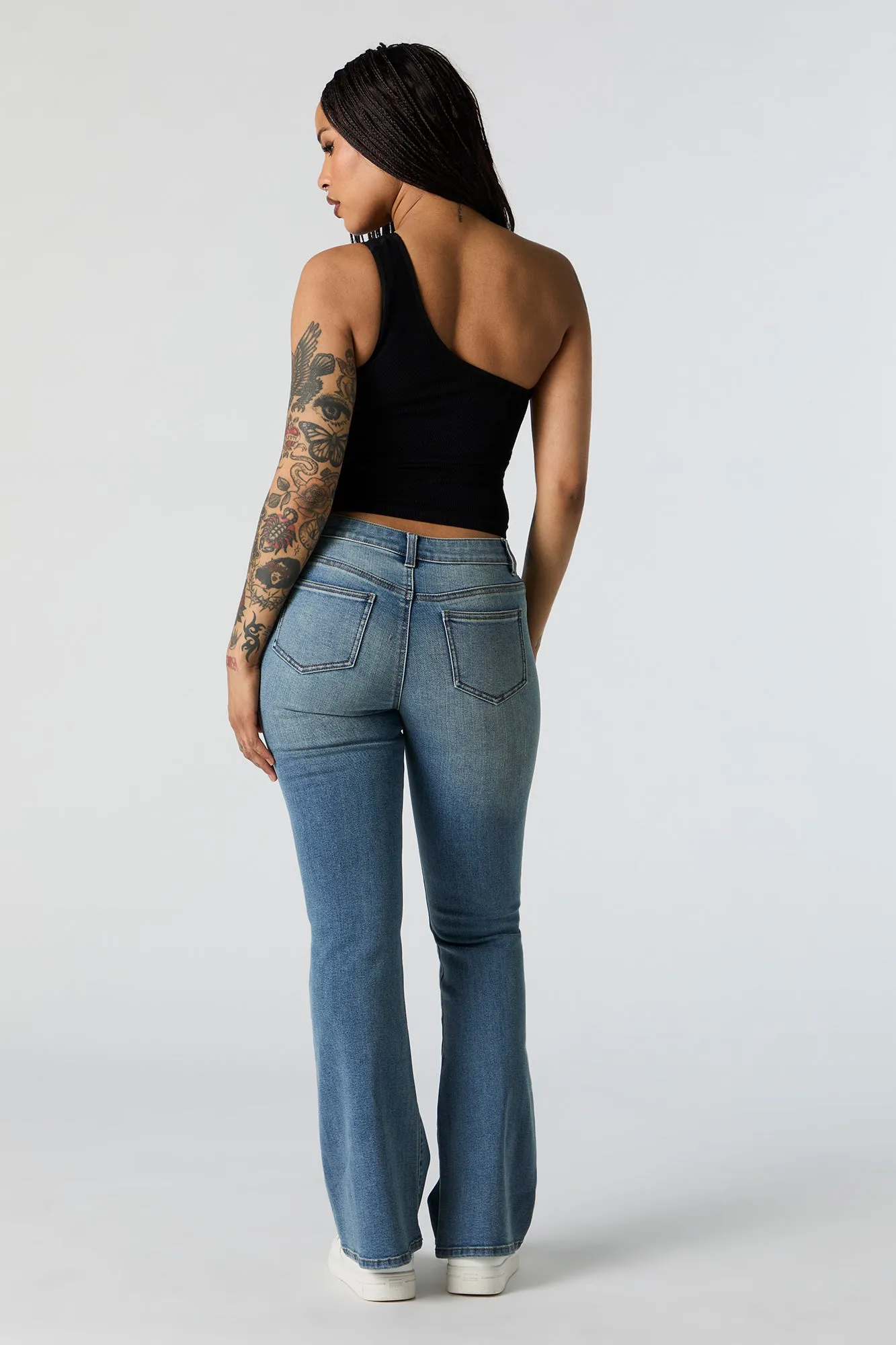 Austin Vintage Medium Wash Low Rise Flare Jean sold by Charlotte Russe product image thumbnail 3