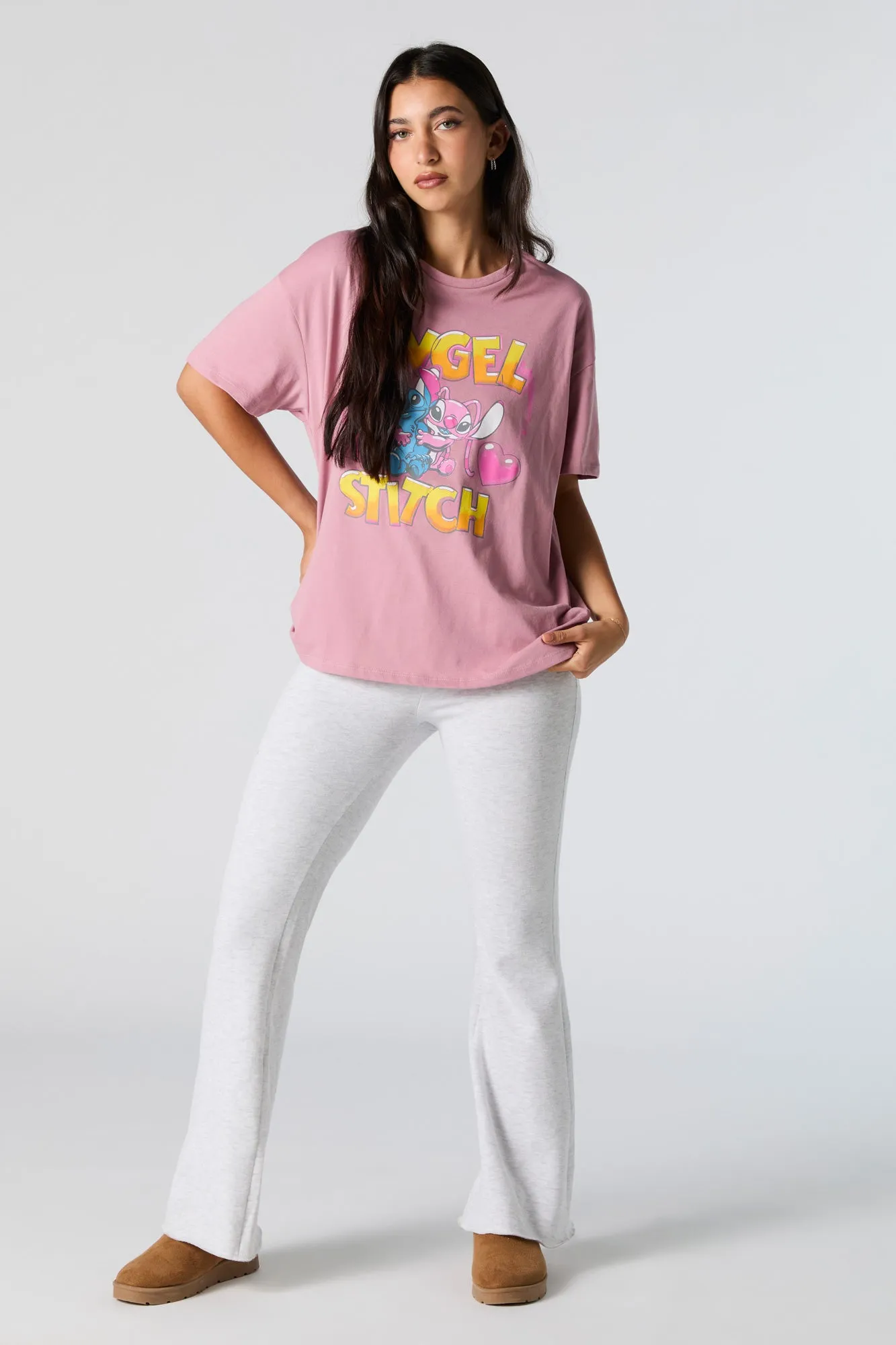 Angel & Stitch Graphic Boyfriend T-Shirt sold by Charlotte Russe product image thumbnail 3