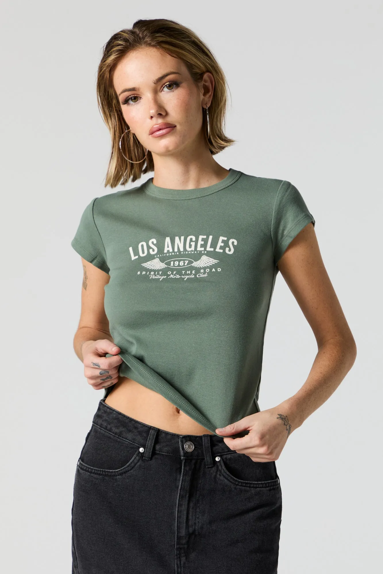 Los Angeles Graphic Fitted T-Shirt sold by Charlotte Russe product image thumbnail 2