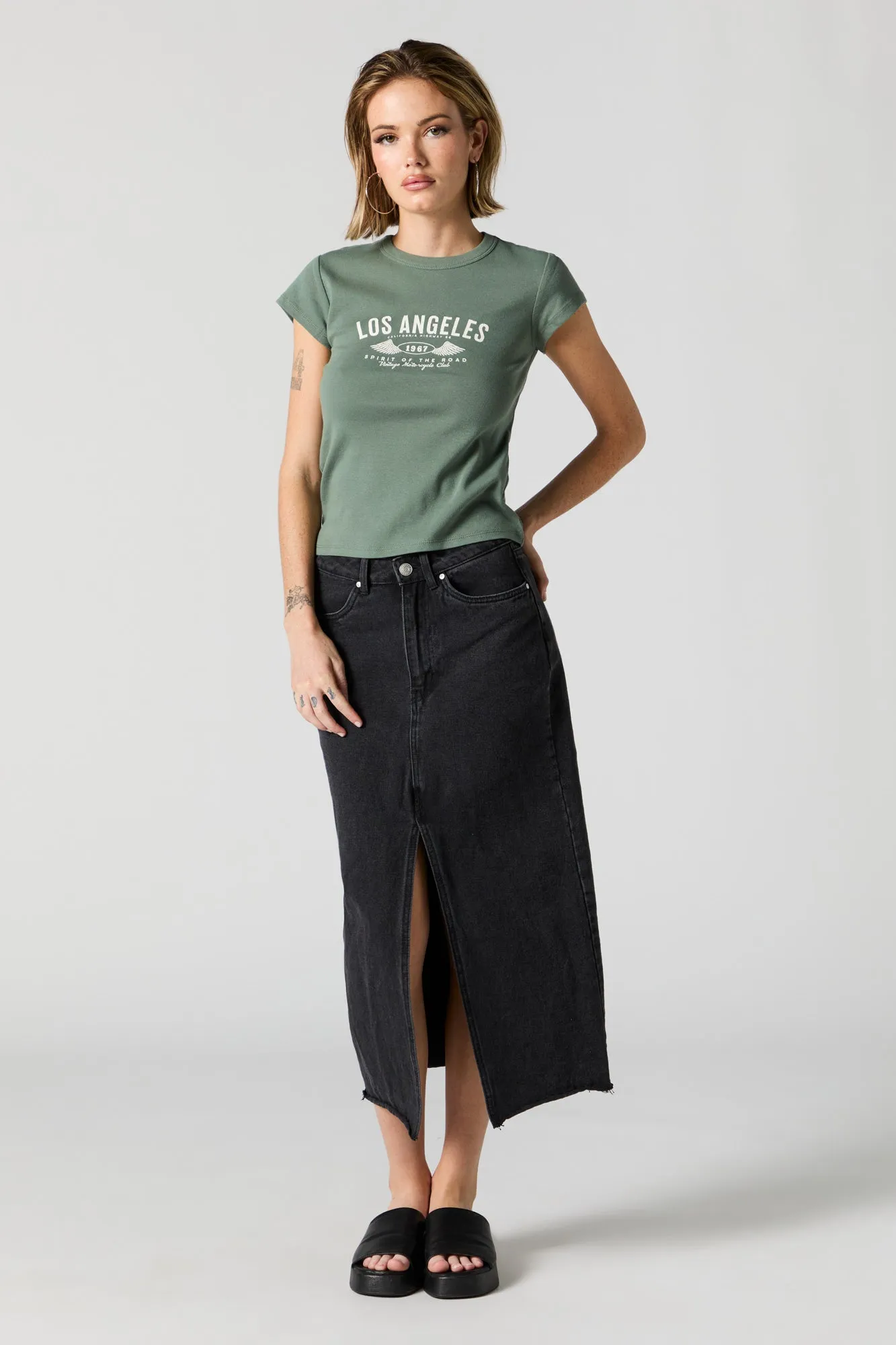 Los Angeles Graphic Fitted T-Shirt sold by Charlotte Russe product image thumbnail 3