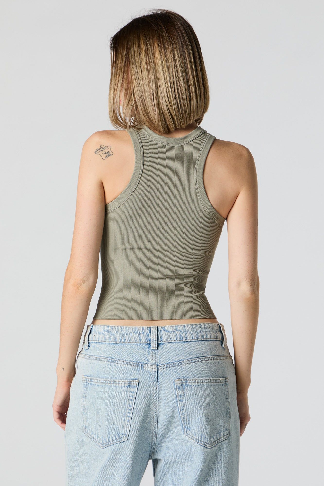 Seamless Ribbed High Neck Tank sold by Charlotte Russe product image thumbnail 2