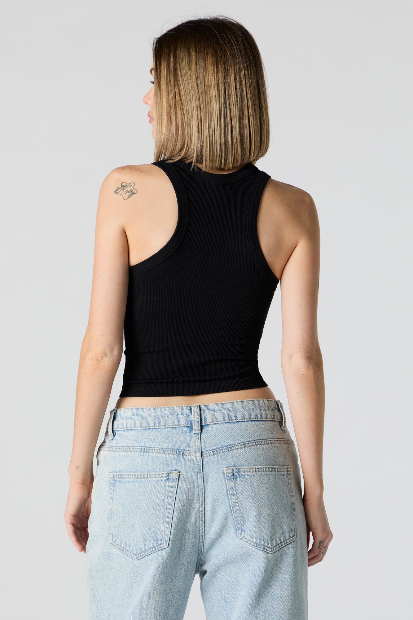 Seamless Ribbed High Neck Tank sold by Charlotte Russe product image thumbnail 4