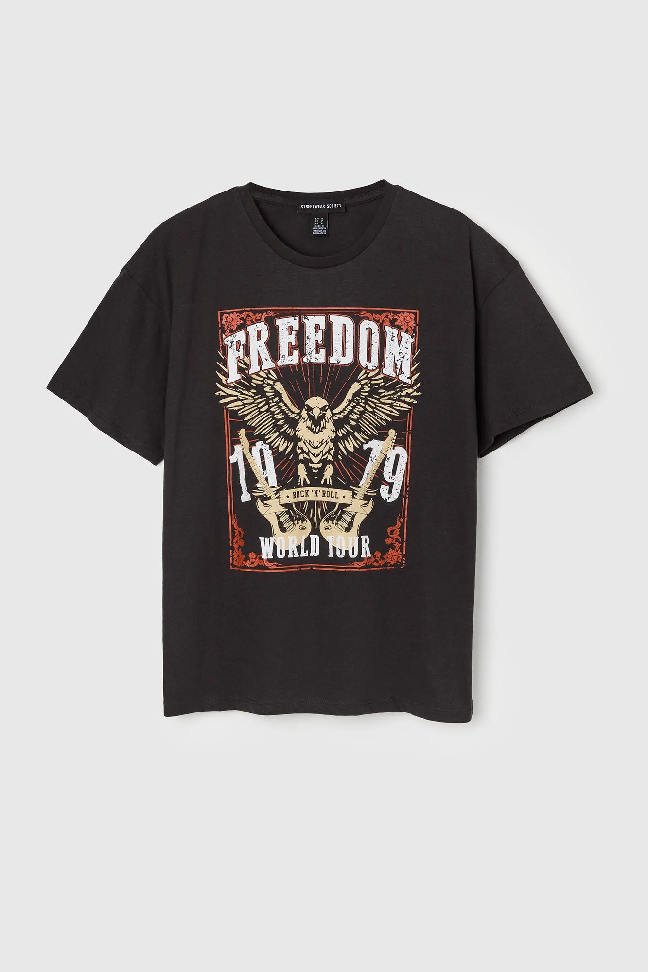 Freedom World Tour Graphic Boyfriend T-Shirt sold by Charlotte Russe product image thumbnail 4
