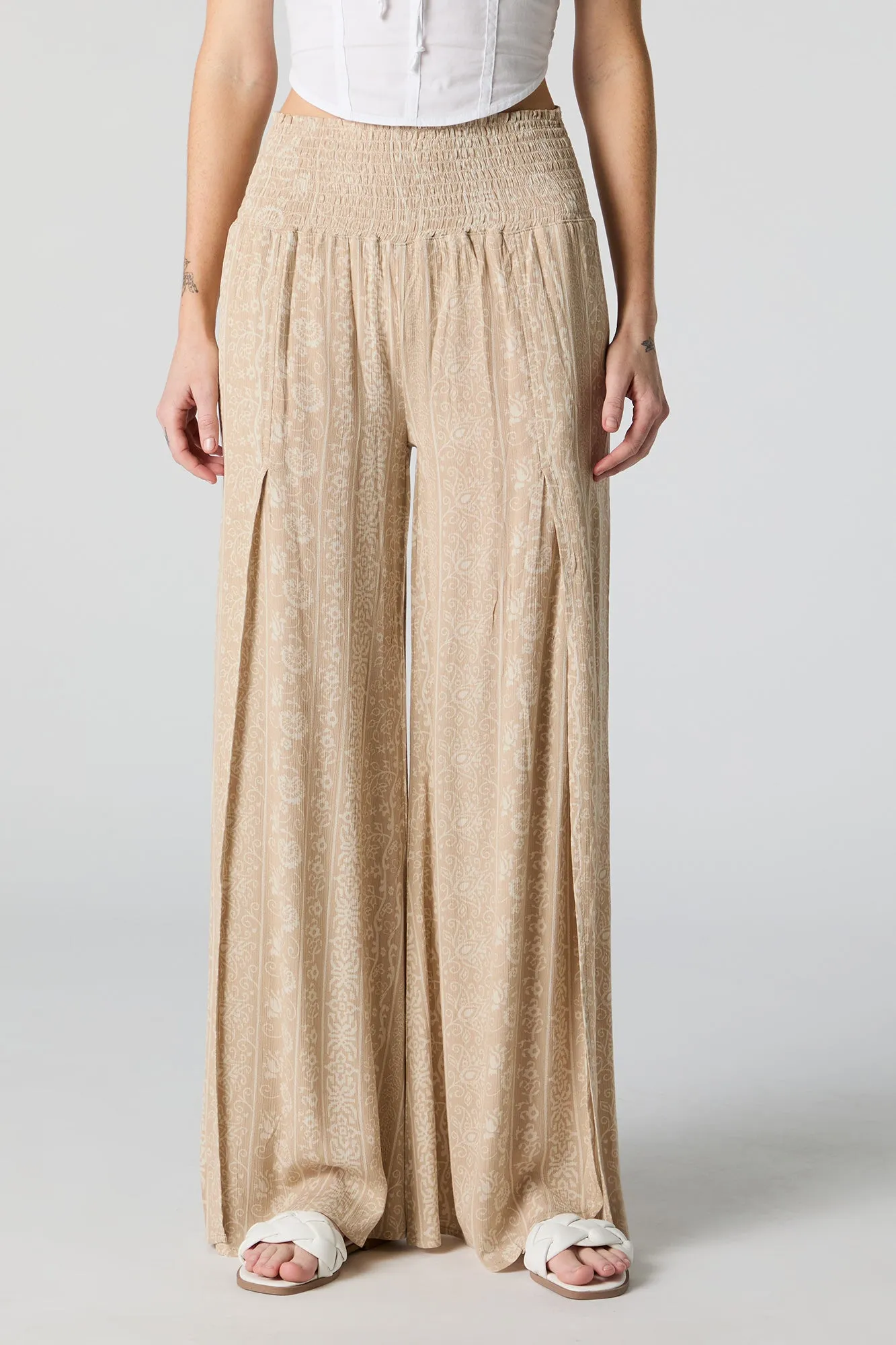 Floral Print Front Slit Palazzo Pant sold by Charlotte Russe product image thumbnail 2