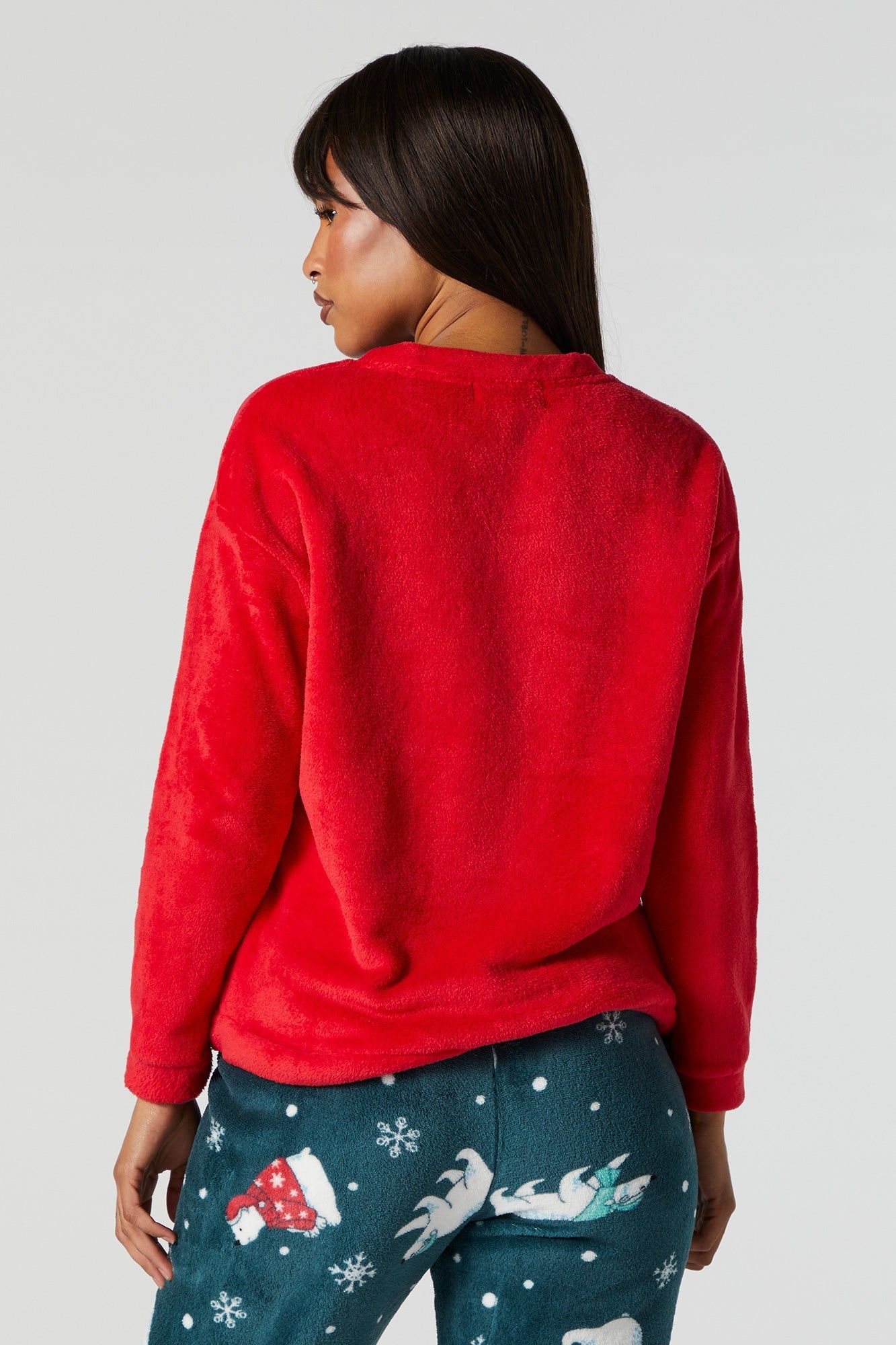 Plush Sleeping Chill Out 2 Piece Pajama Set sold by Charlotte Russe product image thumbnail 4