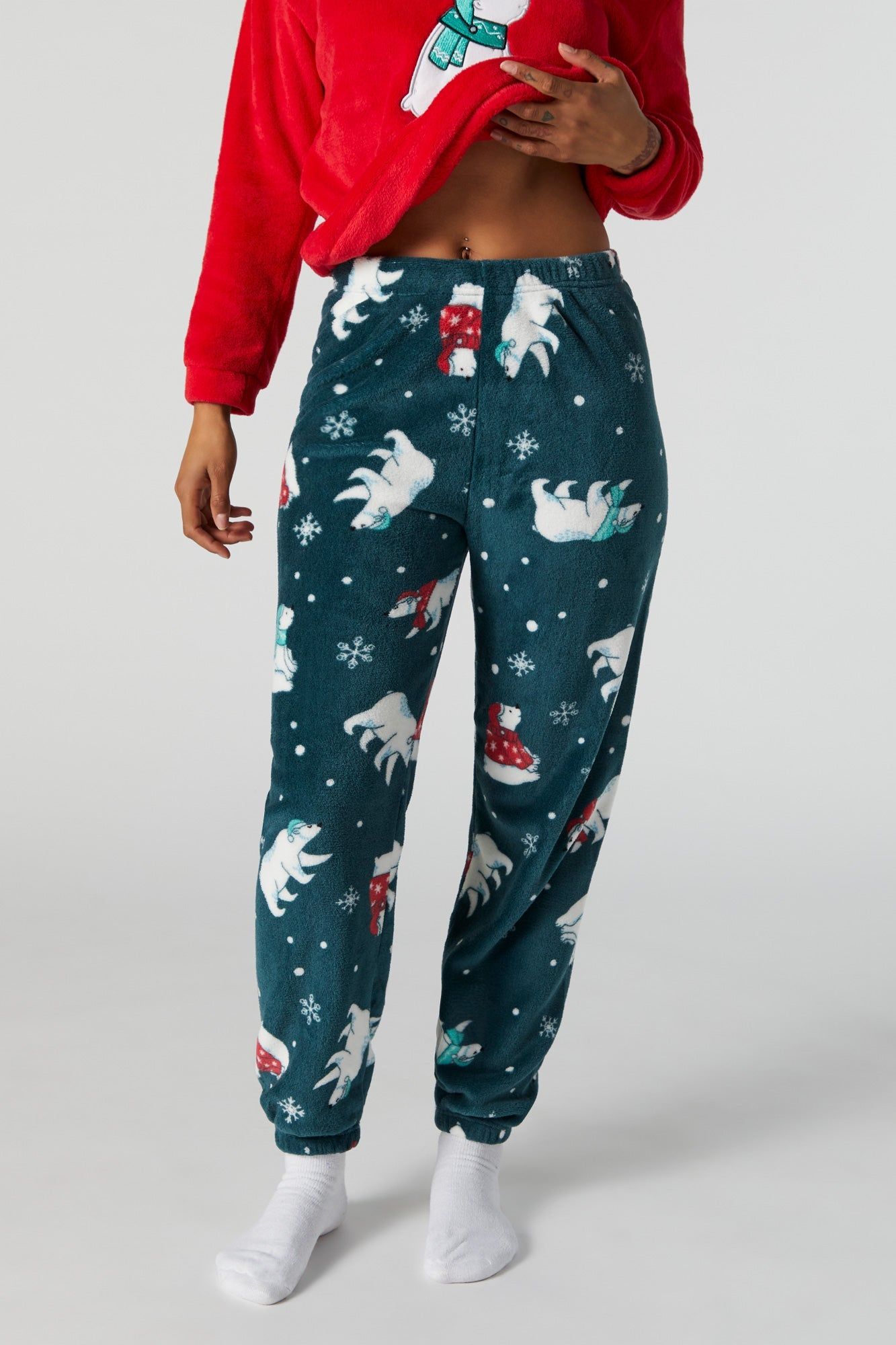 Plush Sleeping Chill Out 2 Piece Pajama Set sold by Charlotte Russe product image thumbnail 5