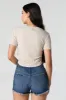 Ribbed Side Cinched Cropped T-Shirt sold by Charlotte Russe