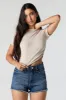 Ribbed Side Cinched Cropped T-Shirt sold by Charlotte Russe