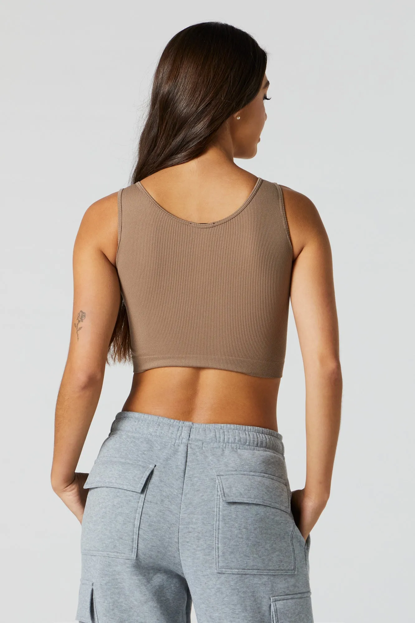 Striped Seamless Scoop Neck Cropped Tank sold by Charlotte Russe product image thumbnail 2