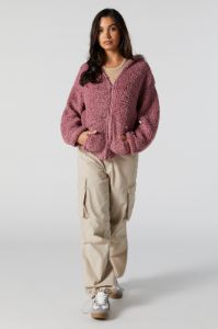 Oversized Zip-Up Hoodie sold by Charlotte Russe