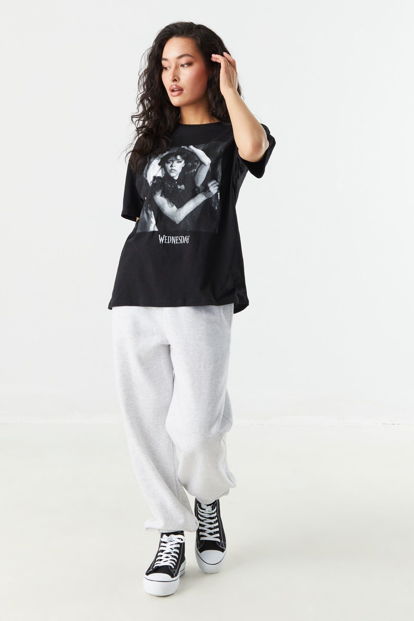 Wednesday Addams Graphic Boyfriend T-Shirt sold by Charlotte Russe product image thumbnail 3