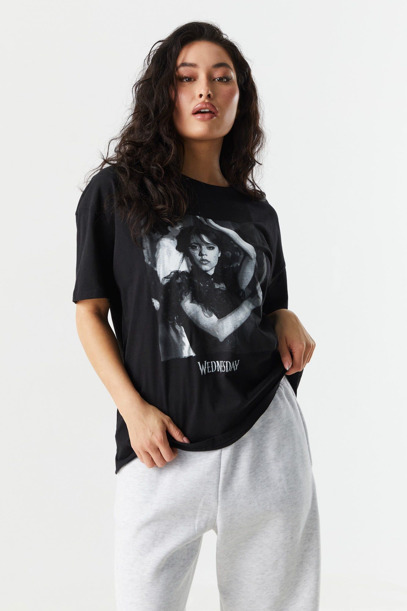 Wednesday Addams Graphic Boyfriend T-Shirt sold by Charlotte Russe