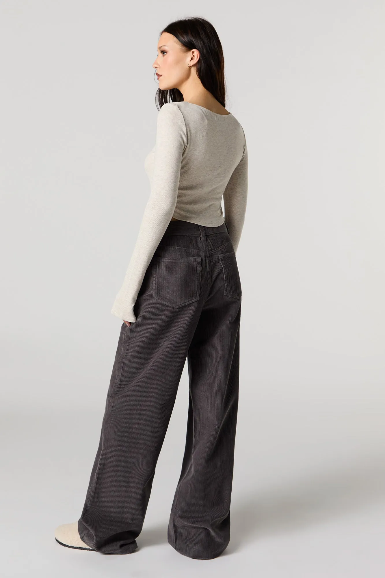 Corduroy Straight Leg Pant sold by Charlotte Russe product image thumbnail 3