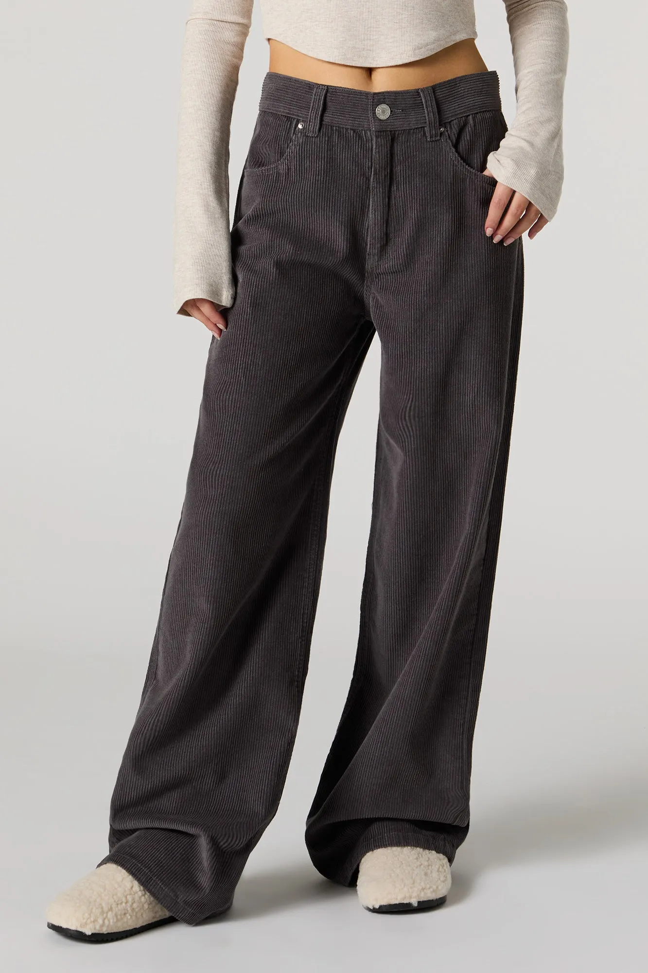 Corduroy Straight Leg Pant sold by Charlotte Russe product image thumbnail 2