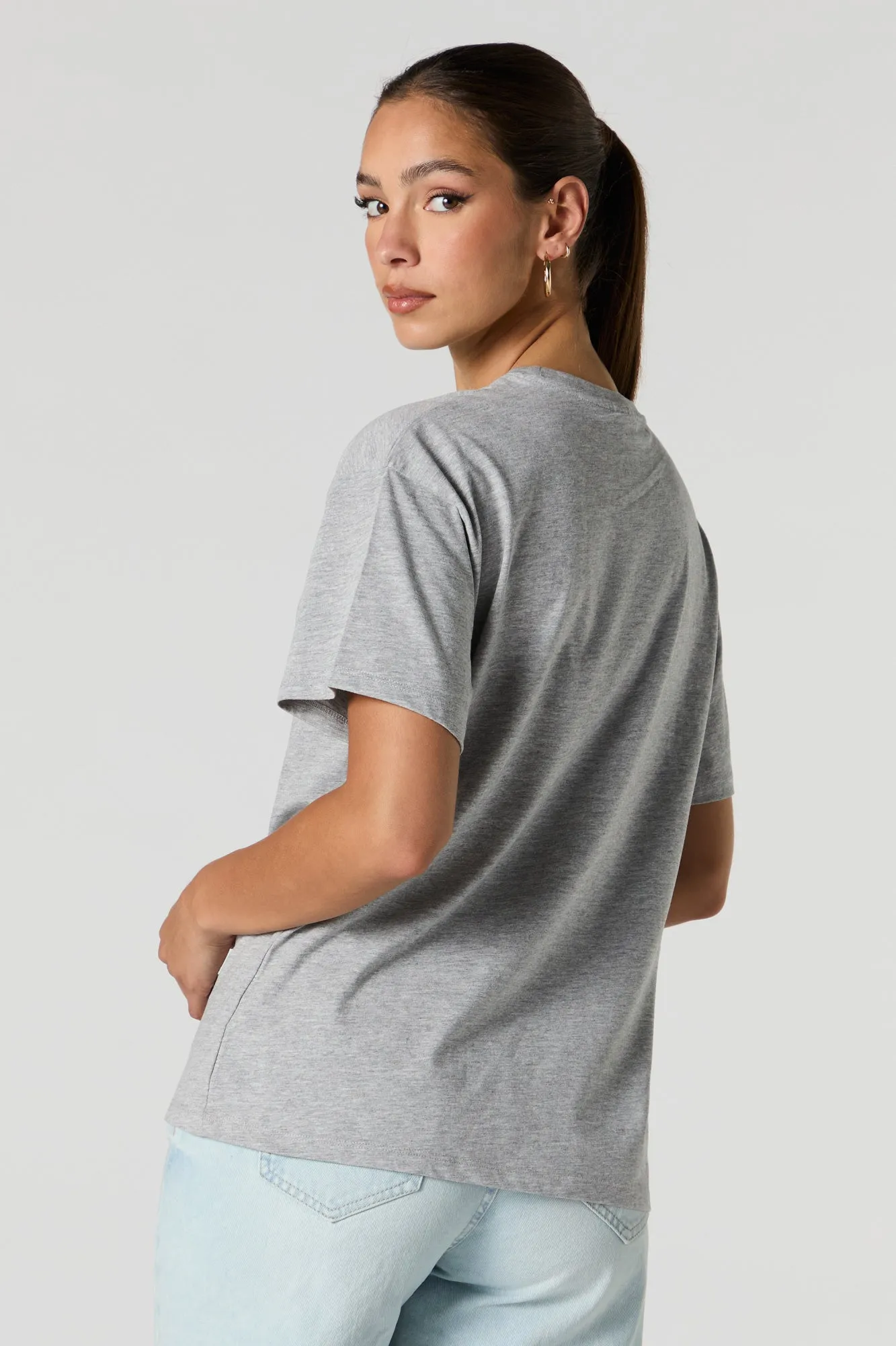 Checkered Star Graphic Boyfriend T-Shirt sold by Charlotte Russe product image thumbnail 4