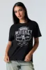 Whiskey Graphic Boyfriend T-Shirt sold by Charlotte Russe