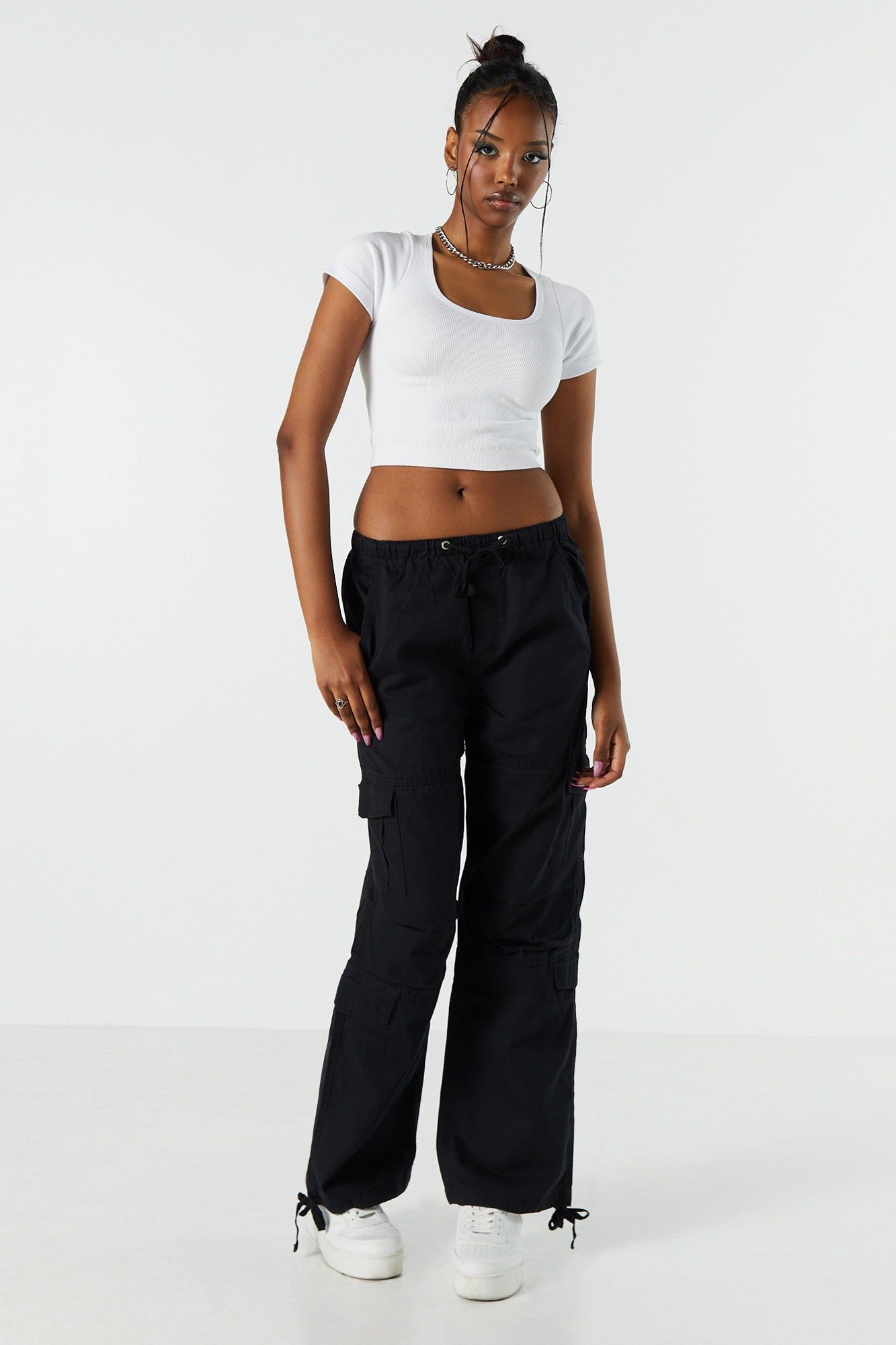 Multi Pocket Cargo Parachute Pant sold by Charlotte Russe product image thumbnail 4