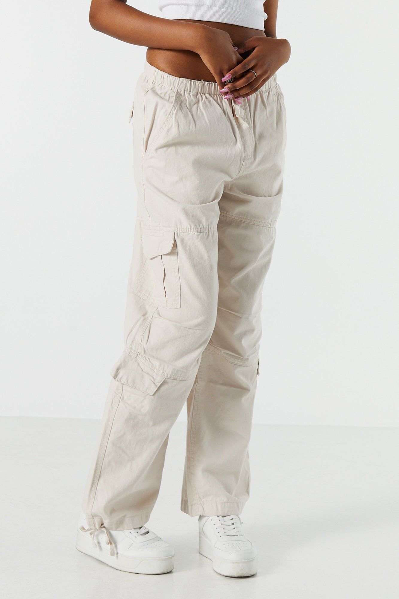 Twill Multi Pocket Cargo Parachute Pant sold by Charlotte Russe product image thumbnail 8