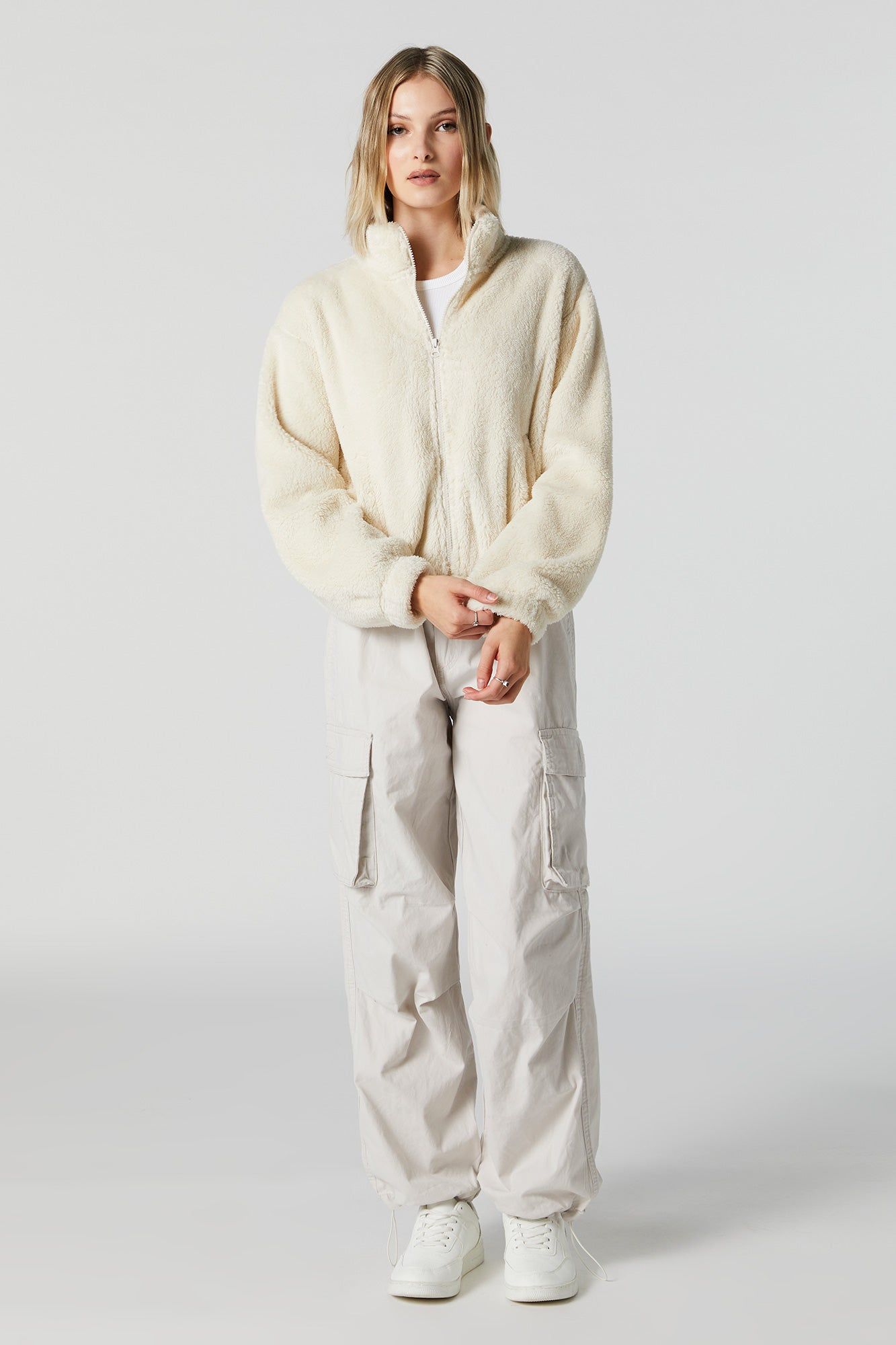 Plush Bomber Jacket sold by Charlotte Russe product image thumbnail 3