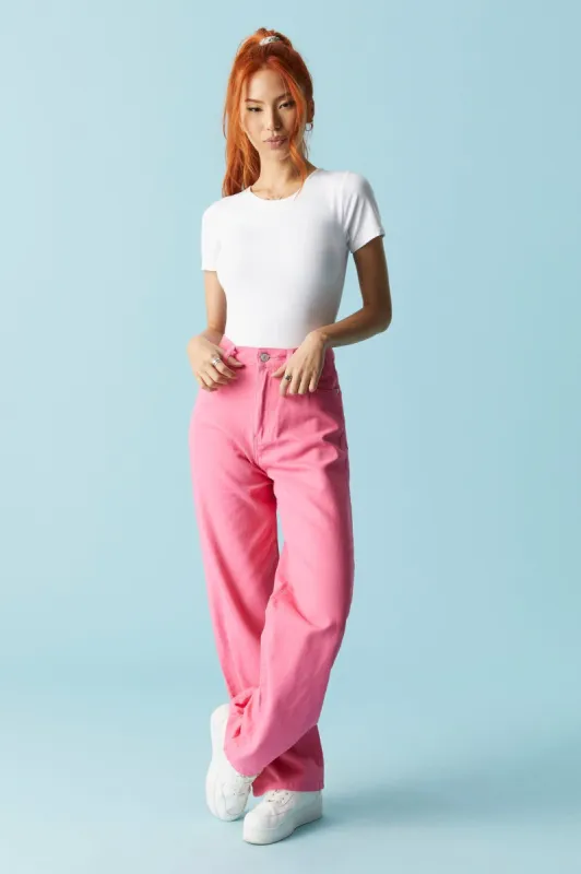 Refuge High-Rise Wide Leg Jean sold by Charlotte Russe