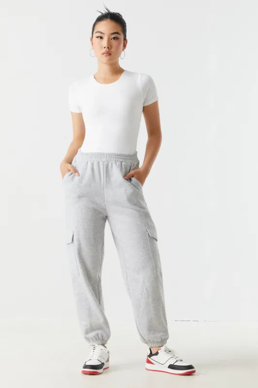 Cargo Pocket Fleece Jogger sold by Charlotte Russe