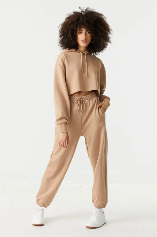 High-Rise Drawstring Fleece Jogger sold by Charlotte Russe