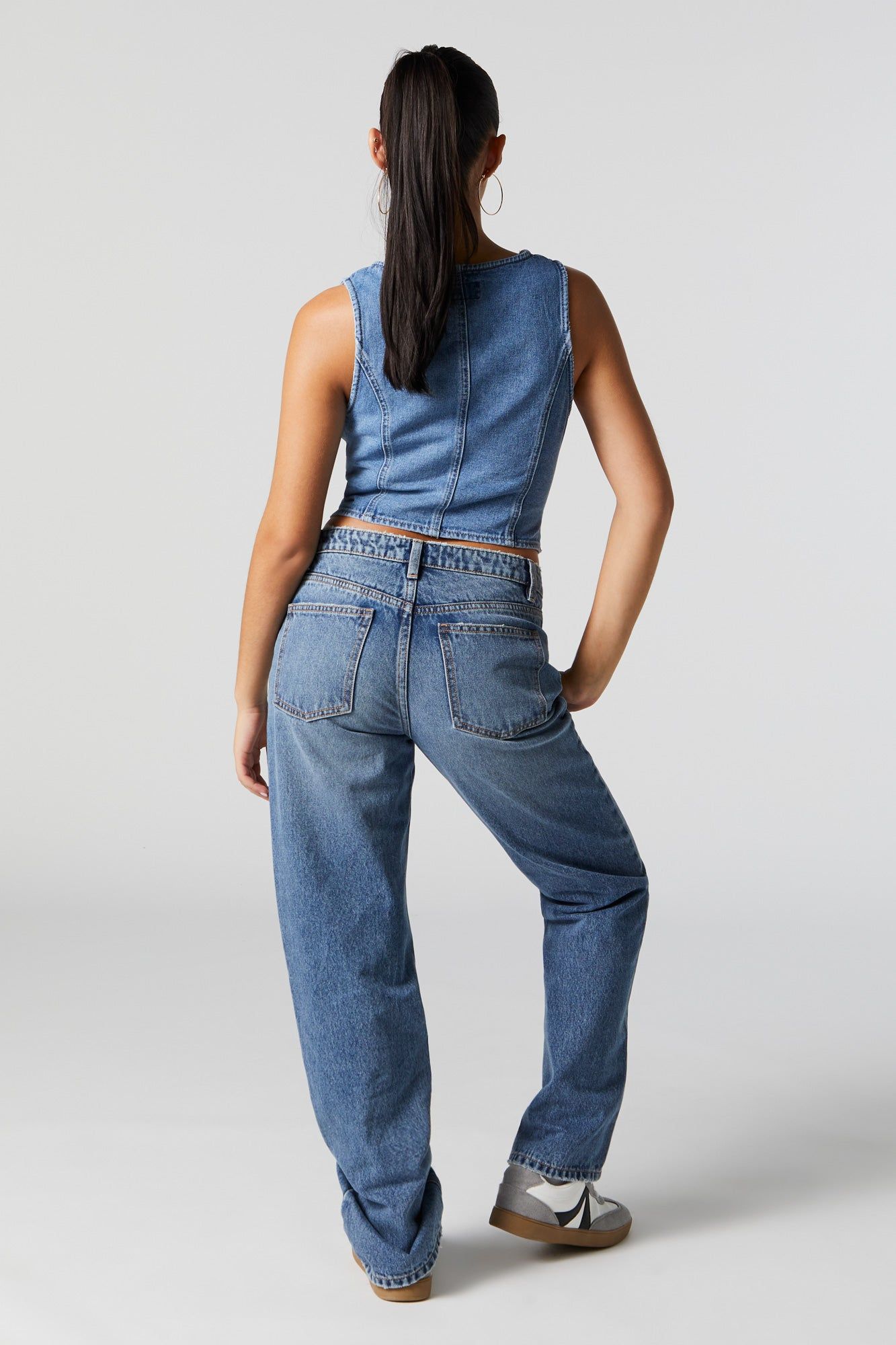 Light Wash High Rise Straight Leg Jean sold by Charlotte Russe product image thumbnail 4