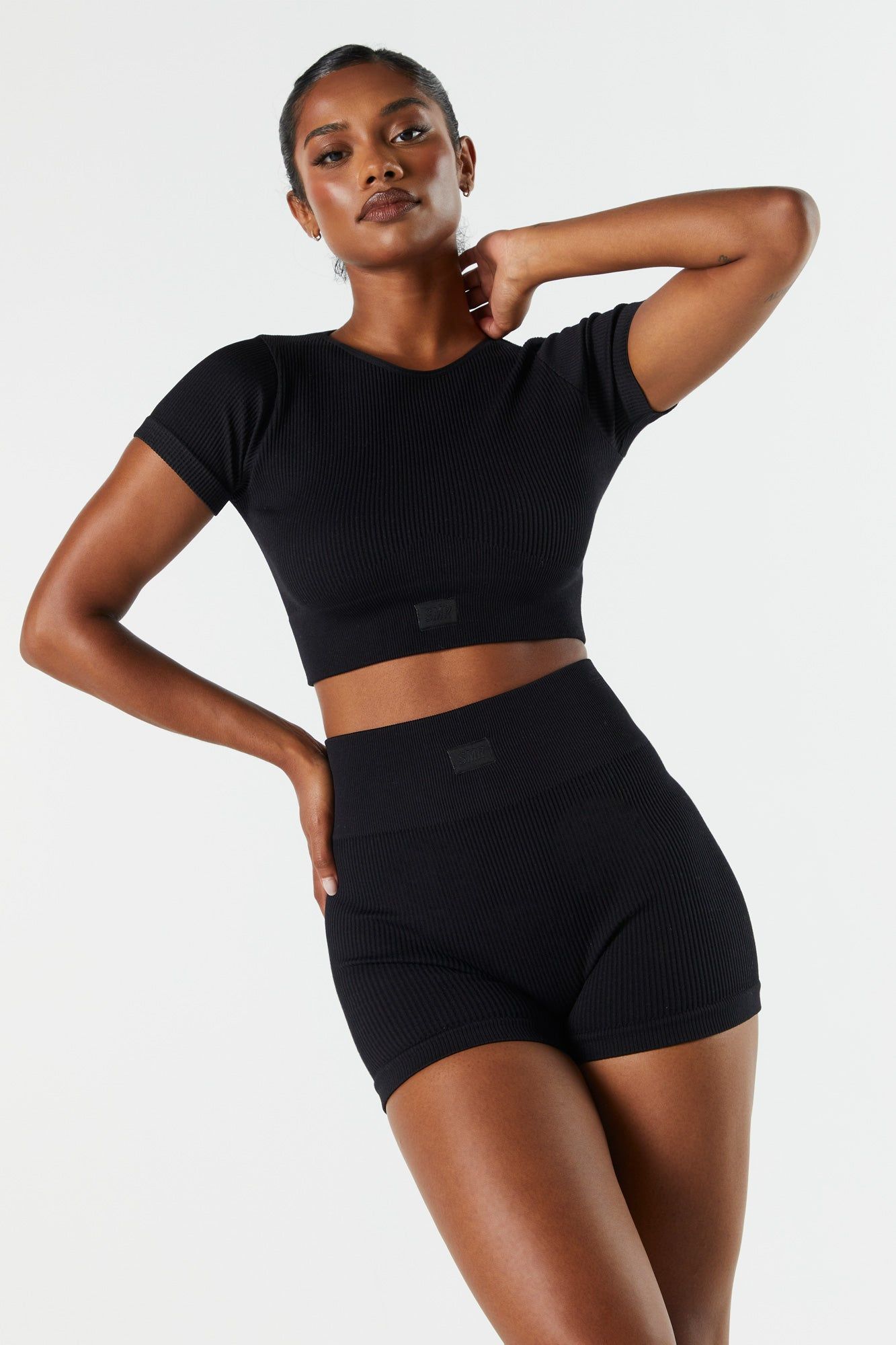 Sommer Ray Seamless Ribbed High Rise Active Shortie sold by Charlotte Russe product image thumbnail 2