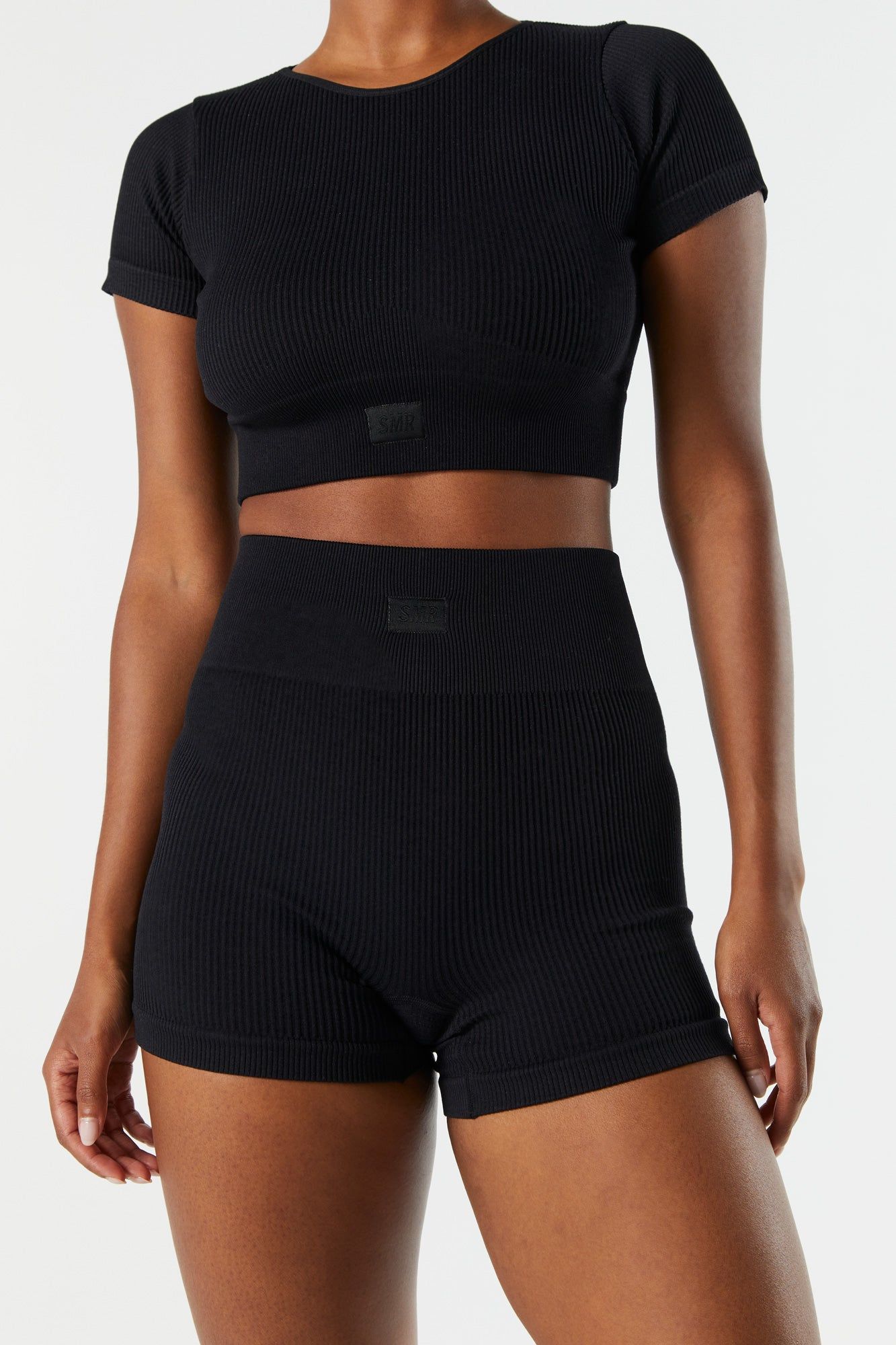 Sommer Ray Seamless Ribbed High Rise Active Shortie sold by Charlotte Russe product image thumbnail 5