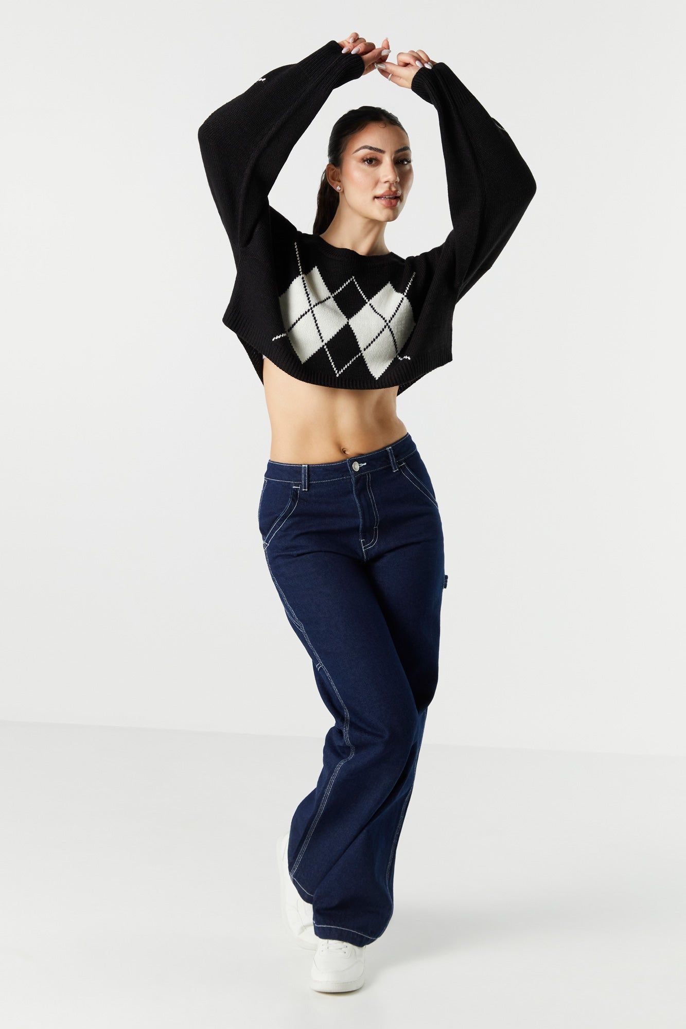 Cropped Argyle Sweater sold by Charlotte Russe product image thumbnail 3