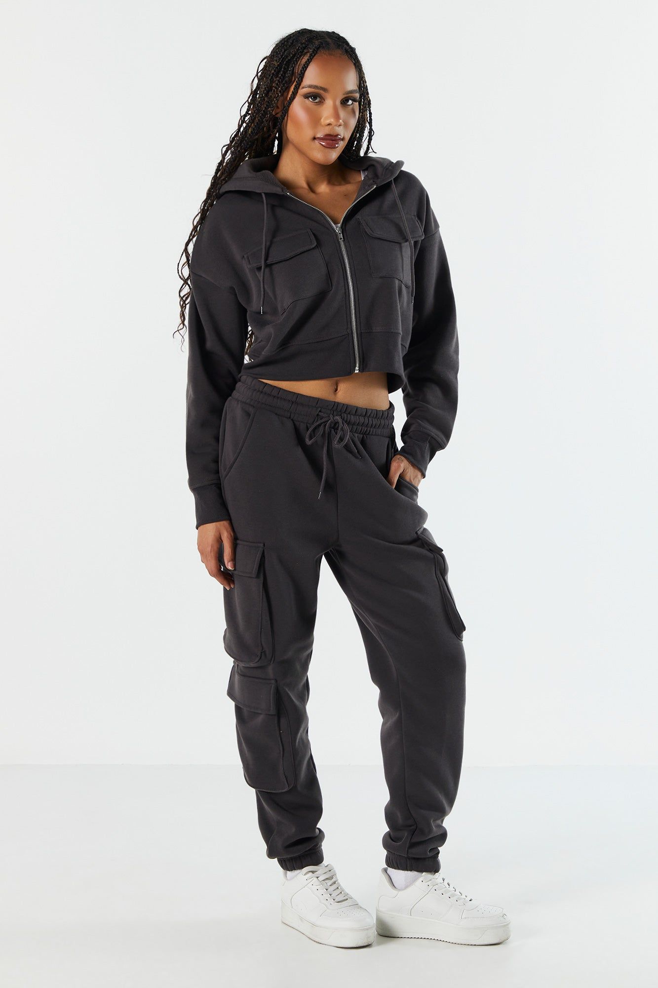 Fleece Cargo Jogger sold by Charlotte Russe product image thumbnail 5