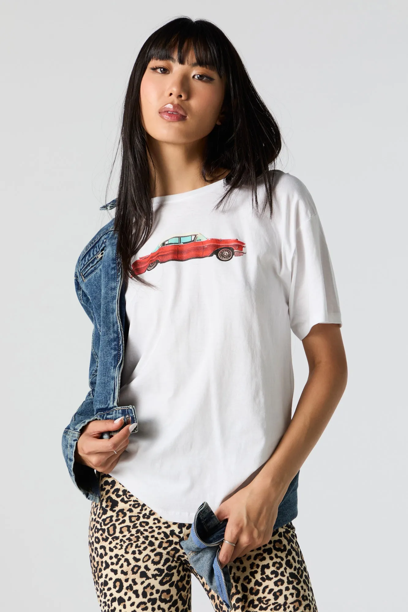 Vintage Car Graphic Boyfriend T-Shirt sold by Charlotte Russe
