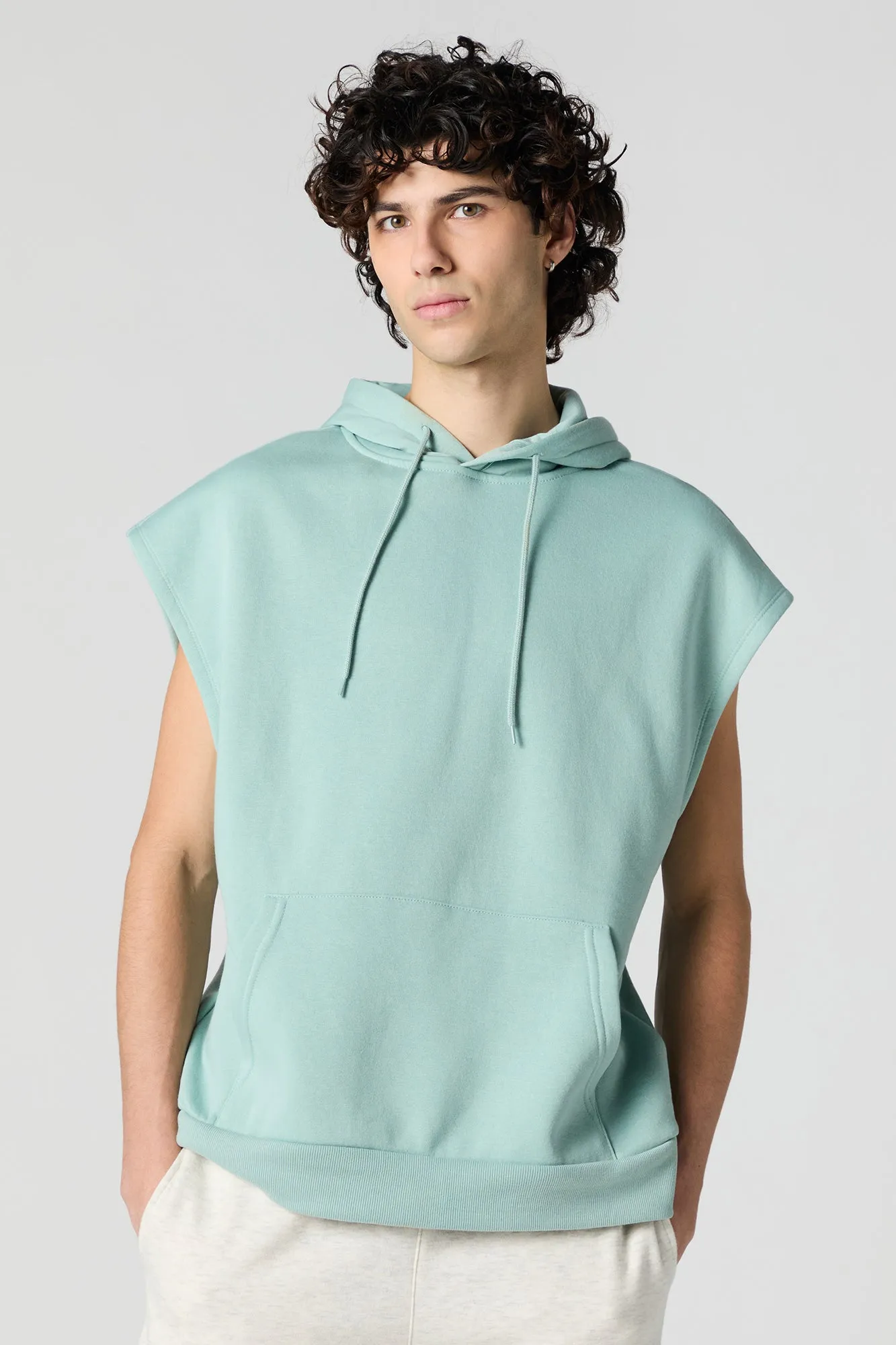 Sleeveless Fleece Hoodie sold by Charlotte Russe product image thumbnail 4