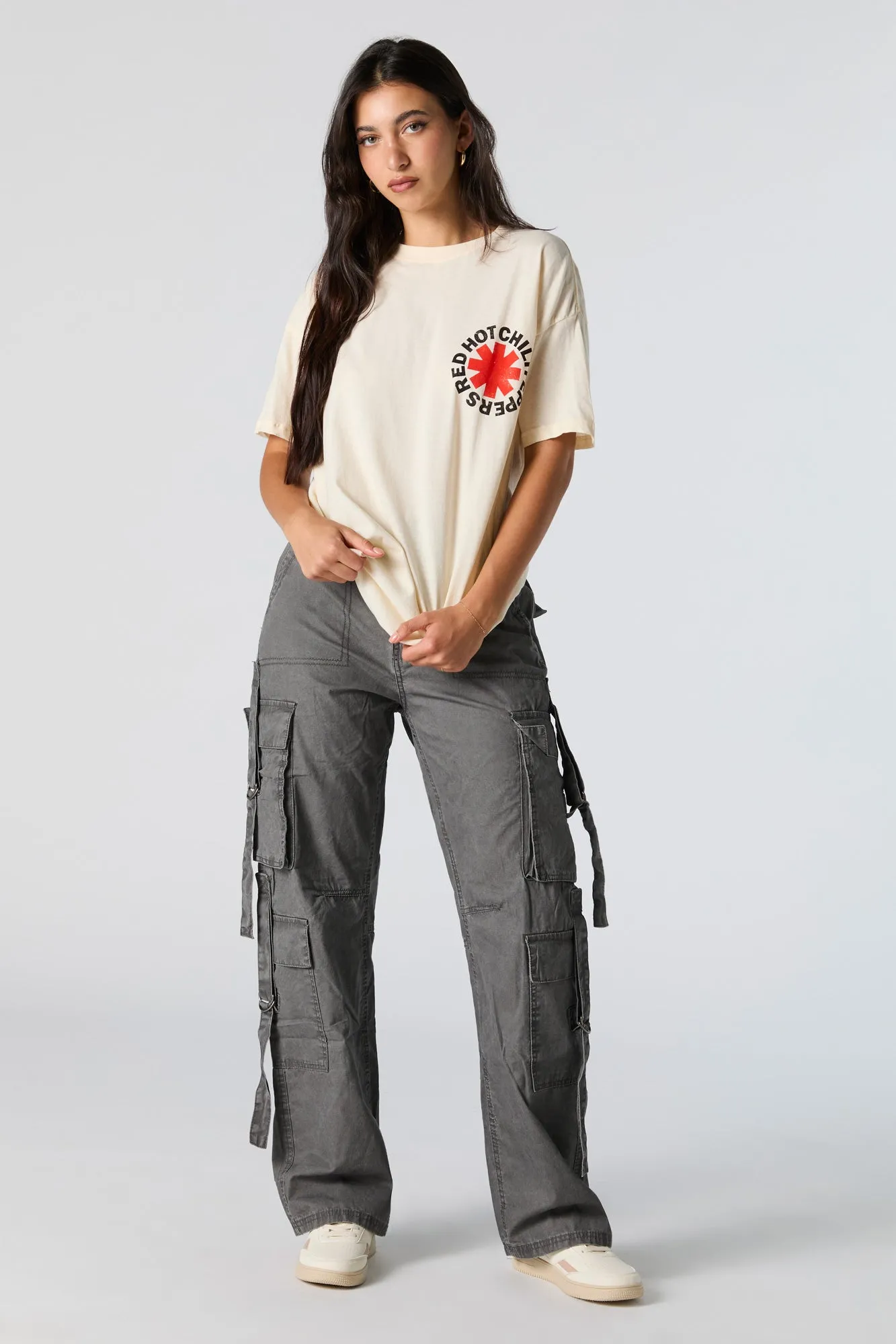 Red Hot Chili Peppers Graphic Boyfriend T-Shirt sold by Charlotte Russe product image thumbnail 4