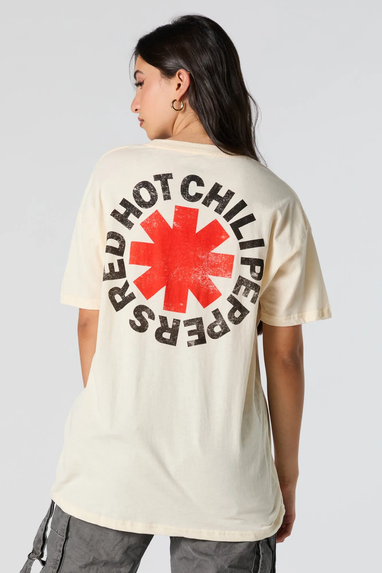 Red Hot Chili Peppers Graphic Boyfriend T-Shirt sold by Charlotte Russe product image thumbnail 3