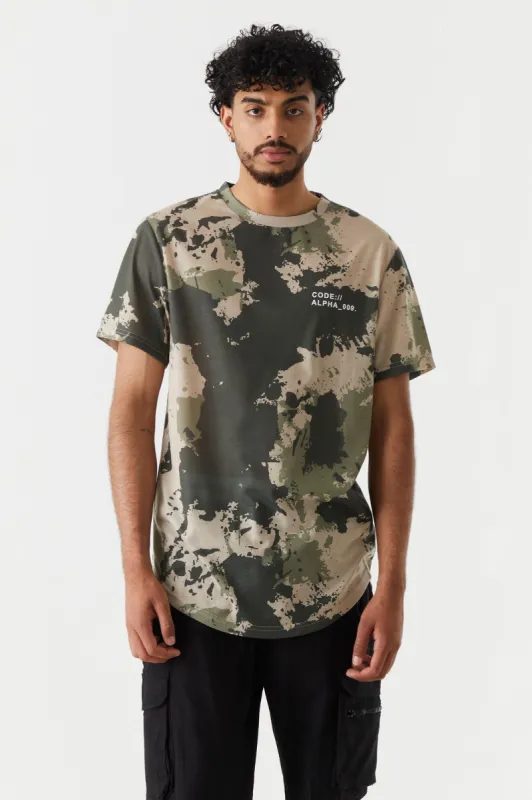 Camo Print Code Alpha Graphic T-Shirt sold by Charlotte Russe