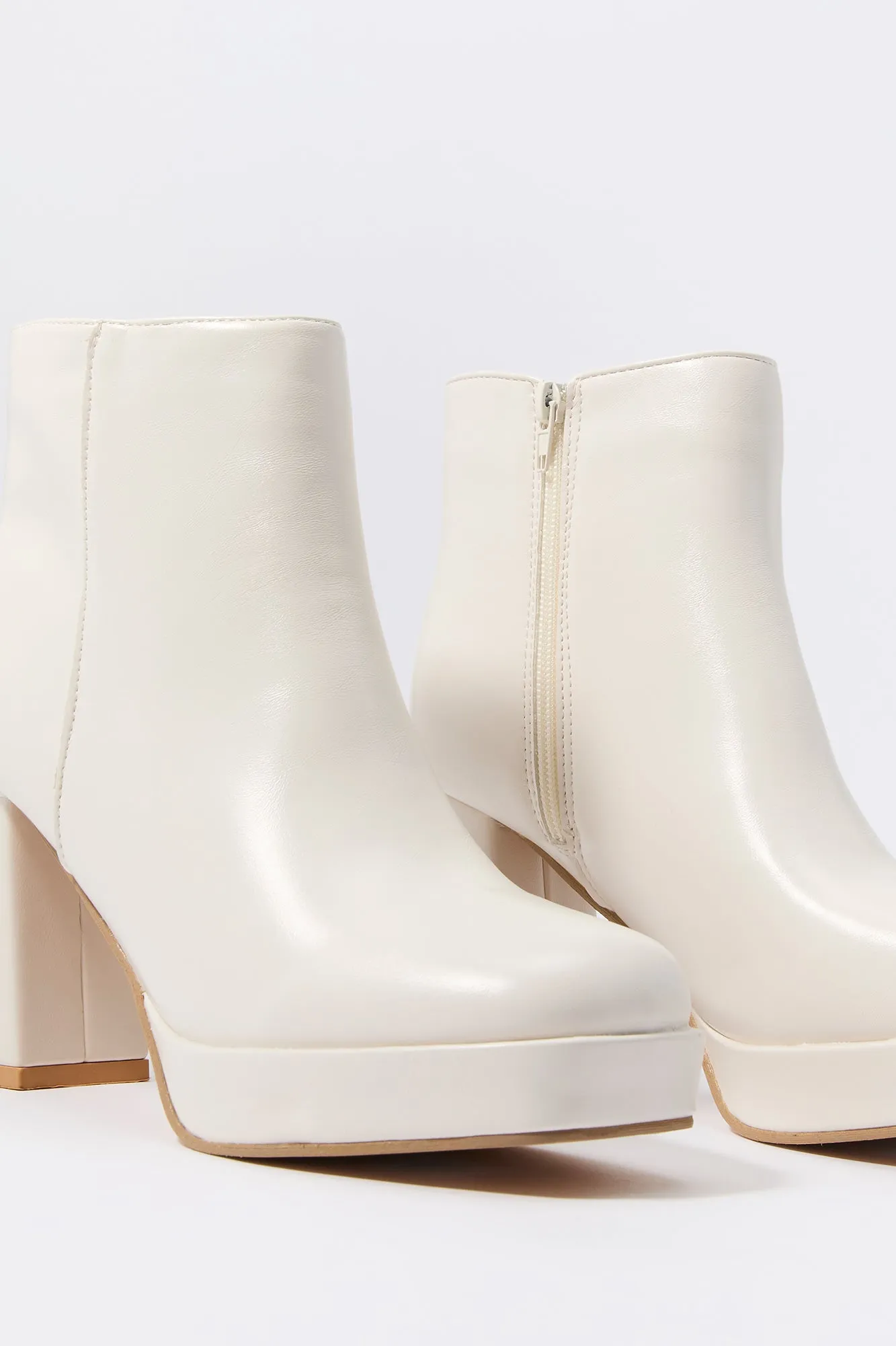 Faux Leather Platform Heeled Boot sold by Charlotte Russe product image thumbnail 4