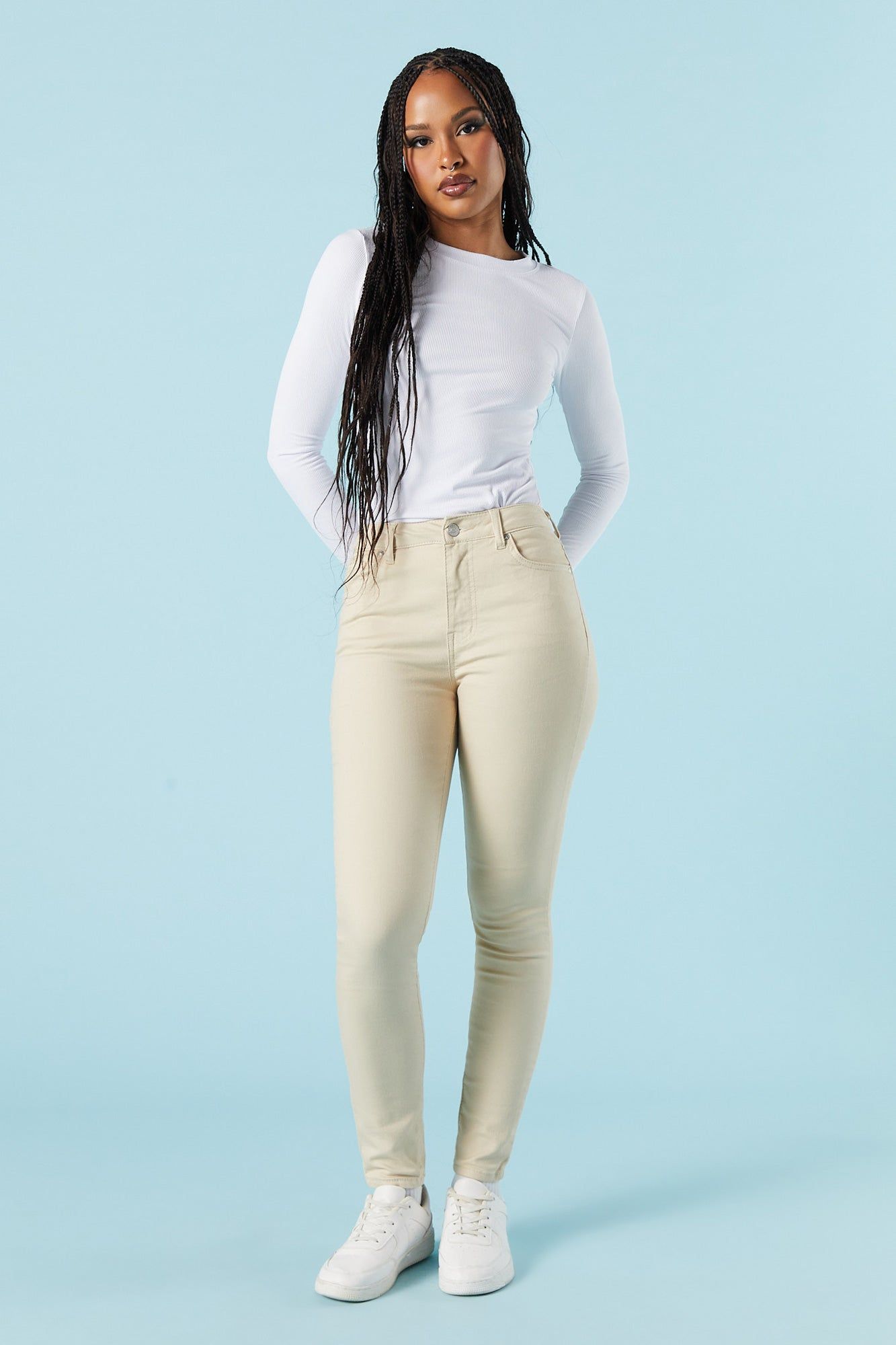 Tan Miami High Rise Skinny Jean sold by Charlotte Russe