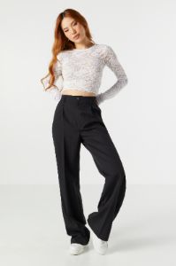 Floral Lace Long Sleeve Crop Top sold by Charlotte Russe