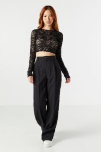 Floral Lace Long Sleeve Crop Top sold by Charlotte Russe