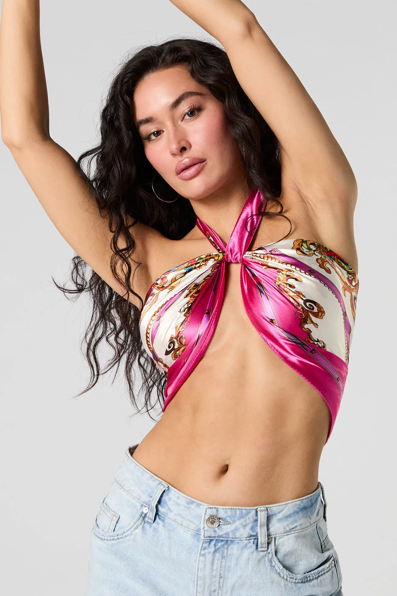 Regal Chain Link Print Satin Multiway Scarf sold by Charlotte Russe product image thumbnail 4