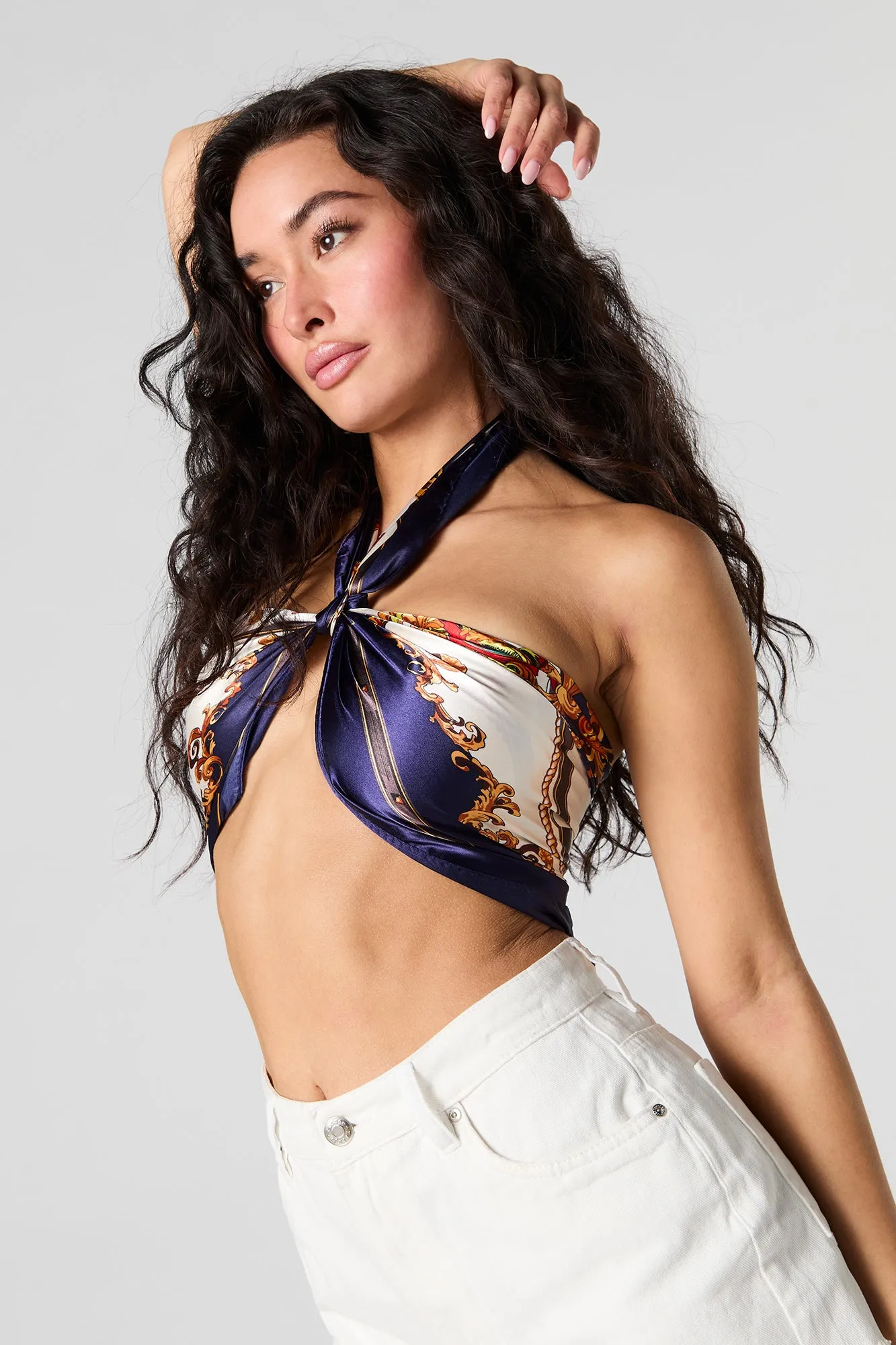 Regal Chain Link Print Satin Multiway Scarf sold by Charlotte Russe product image thumbnail 5