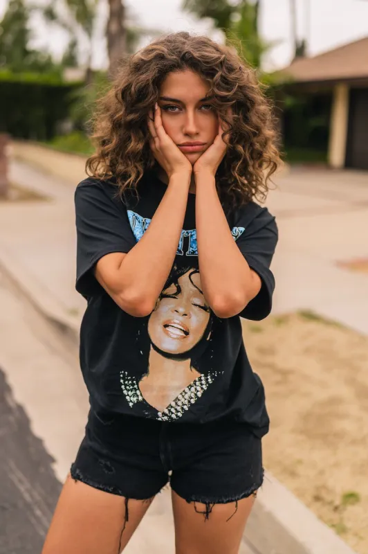 Whitney Houston Graphic Boyfriend T-Shirt sold by Charlotte Russe