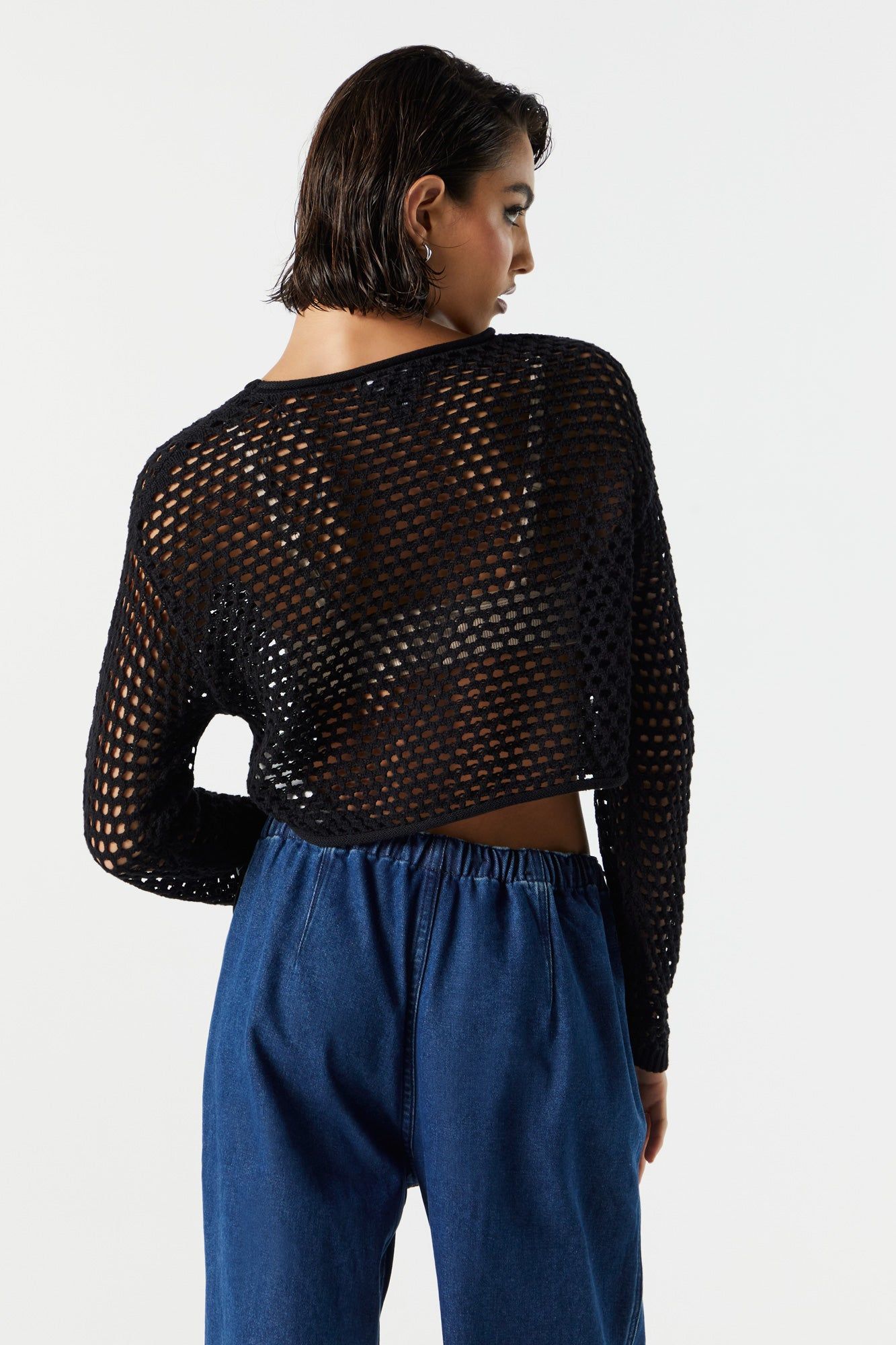Wide Knit Long Sleeve Crop Top sold by Charlotte Russe product image thumbnail 5