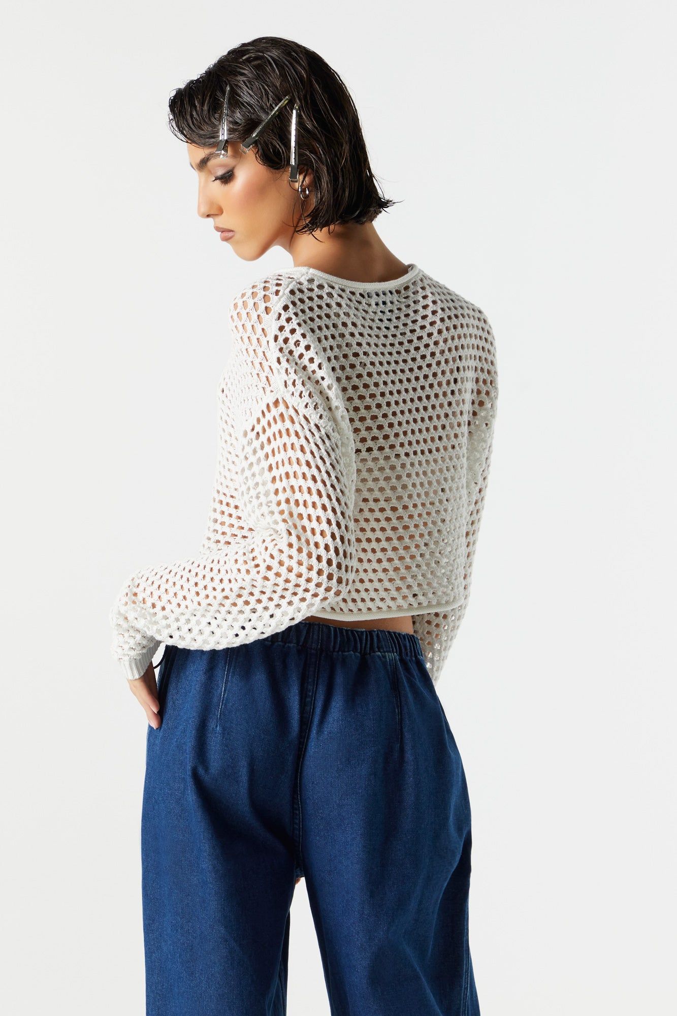 Wide Knit Long Sleeve Crop Top sold by Charlotte Russe product image thumbnail 2