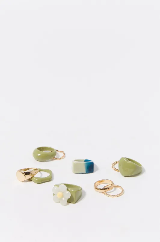 Chunky Daisy Ring Set (10 Pack) sold by Charlotte Russe
