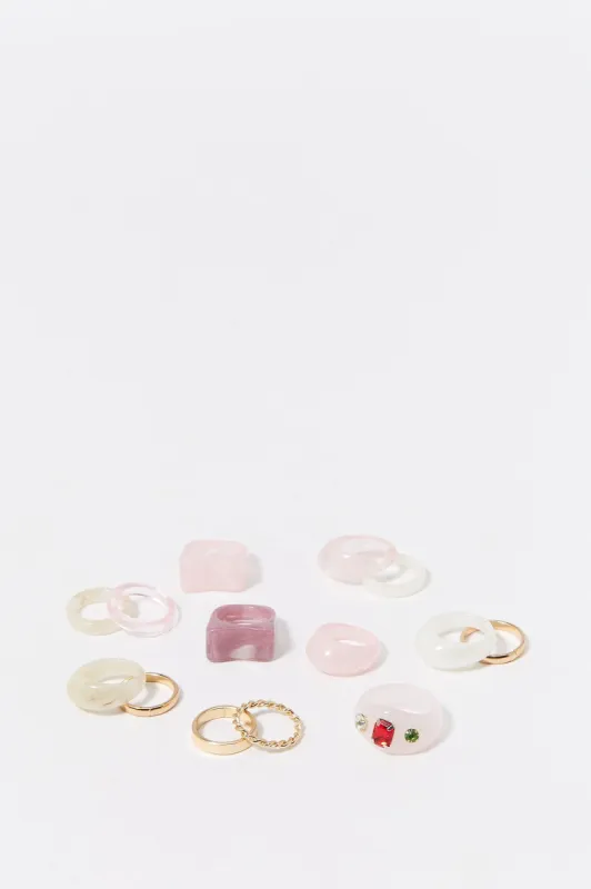 Assorted Resin Ring Set (14 Pack) sold by Charlotte Russe