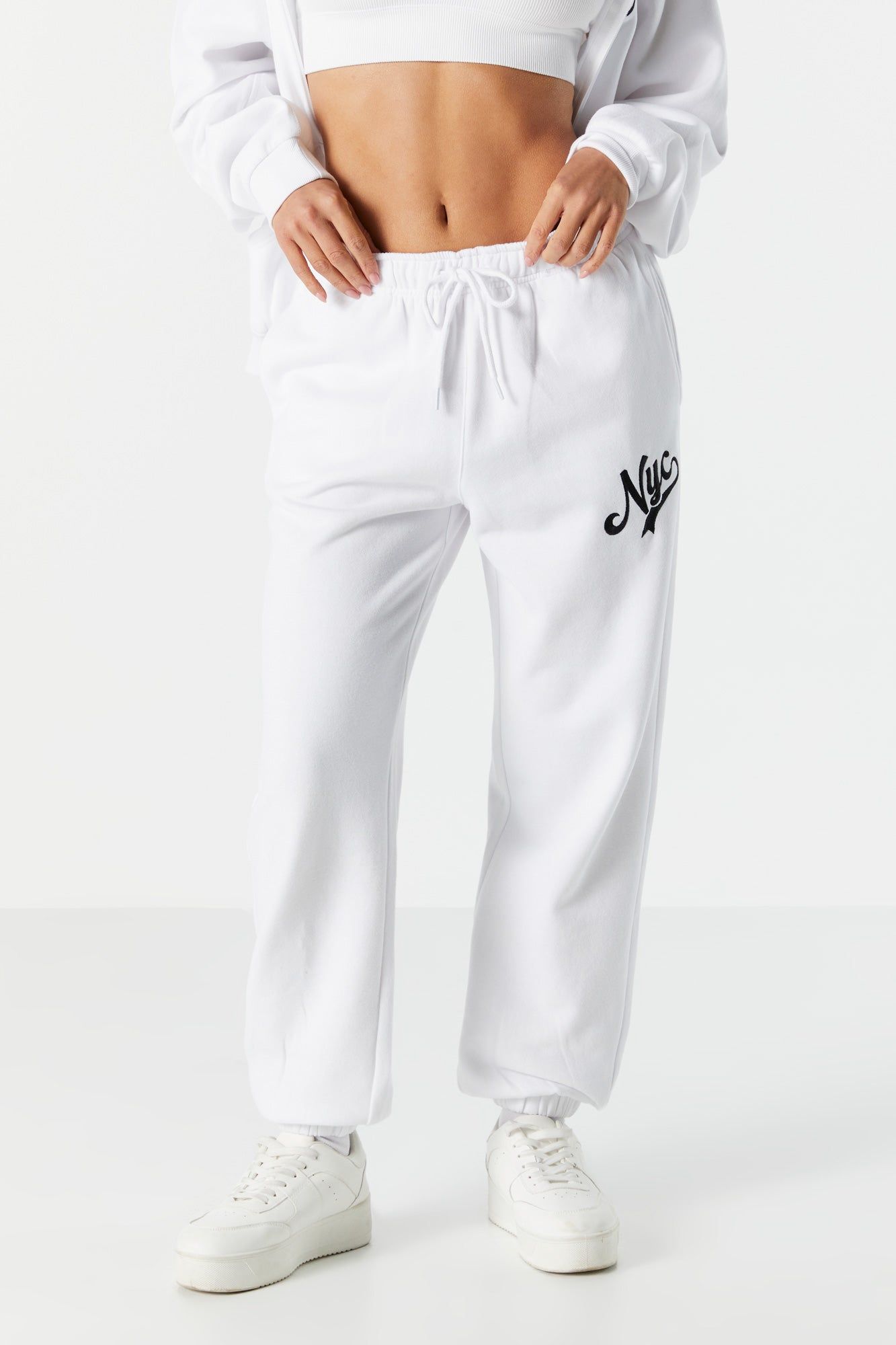 NYC Embroidered Fleece Everyday Jogger sold by Charlotte Russe product image thumbnail 2